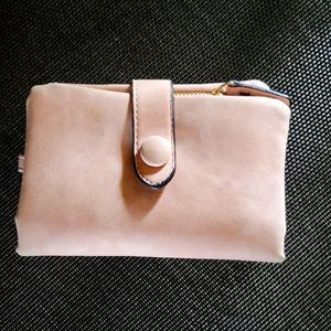 Pink suede wallet